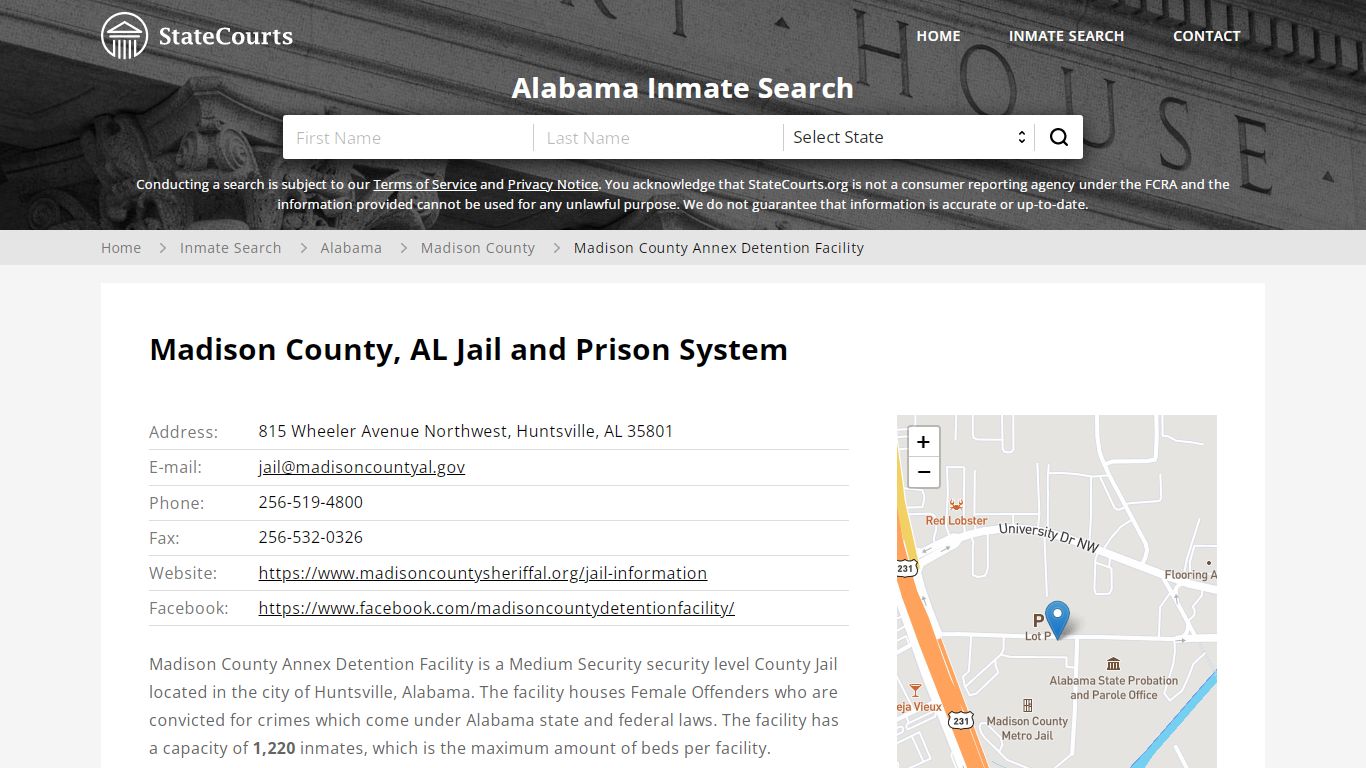 Madison County Annex Detention Facility Inmate Records ...