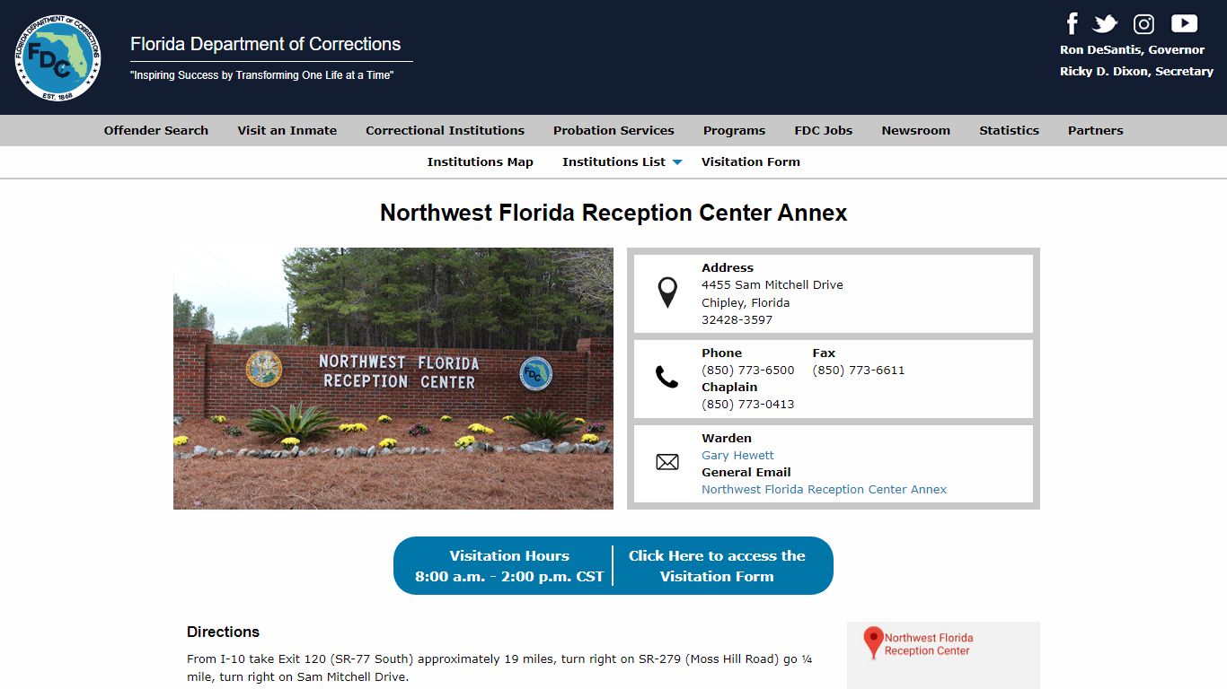 Northwest Florida Reception Center Annex -- Florida ...